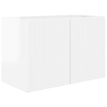 TV väggskåp set 4 pcs Högblanka vita Konstruerat trä