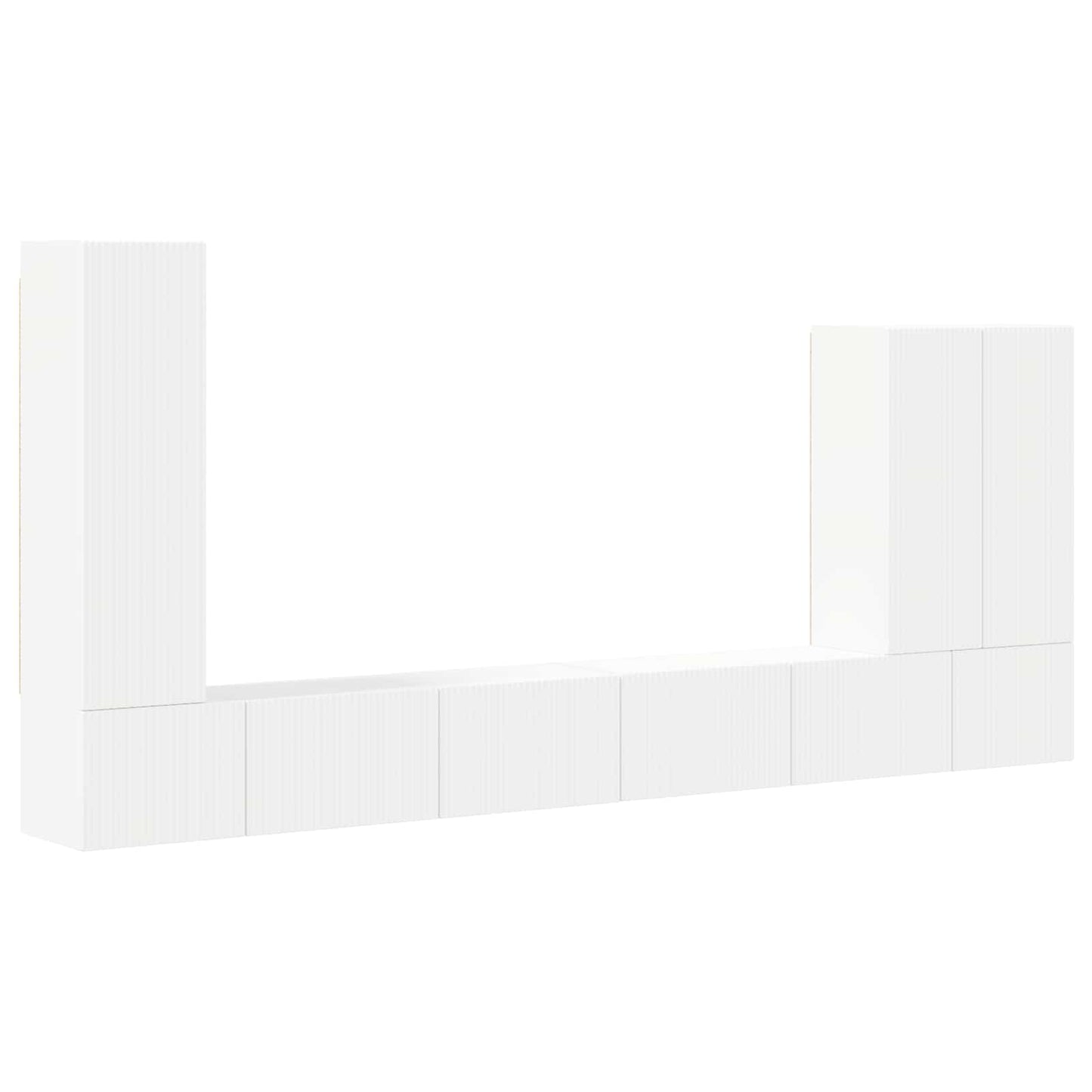 TV väggskåp set Väggmonterad 6 pcs Vit