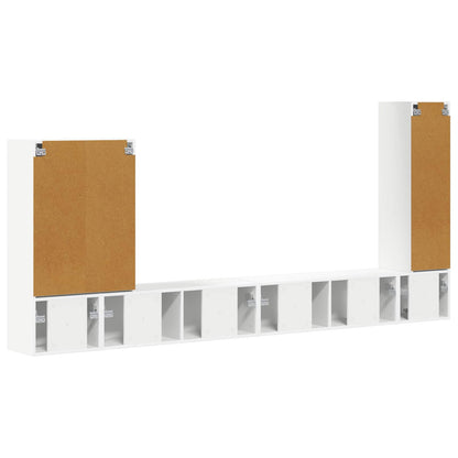 TV väggskåp set Väggmonterad 6 pcs Vit