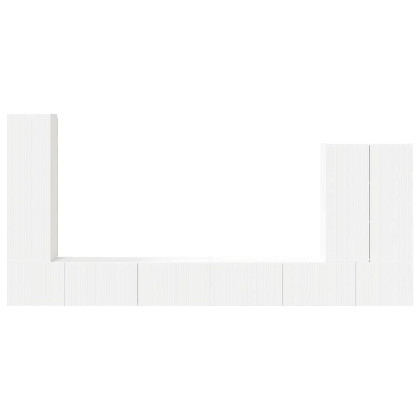 TV väggskåp set Väggmonterad 6 pcs Vit