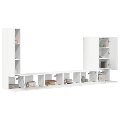 TV väggskåp set Väggmonterad 6 pcs Vit