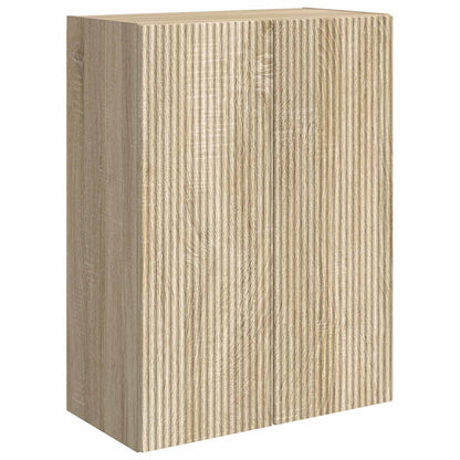 TV väggskåp set Väggmonterad 6 pcs Sonoma-ek