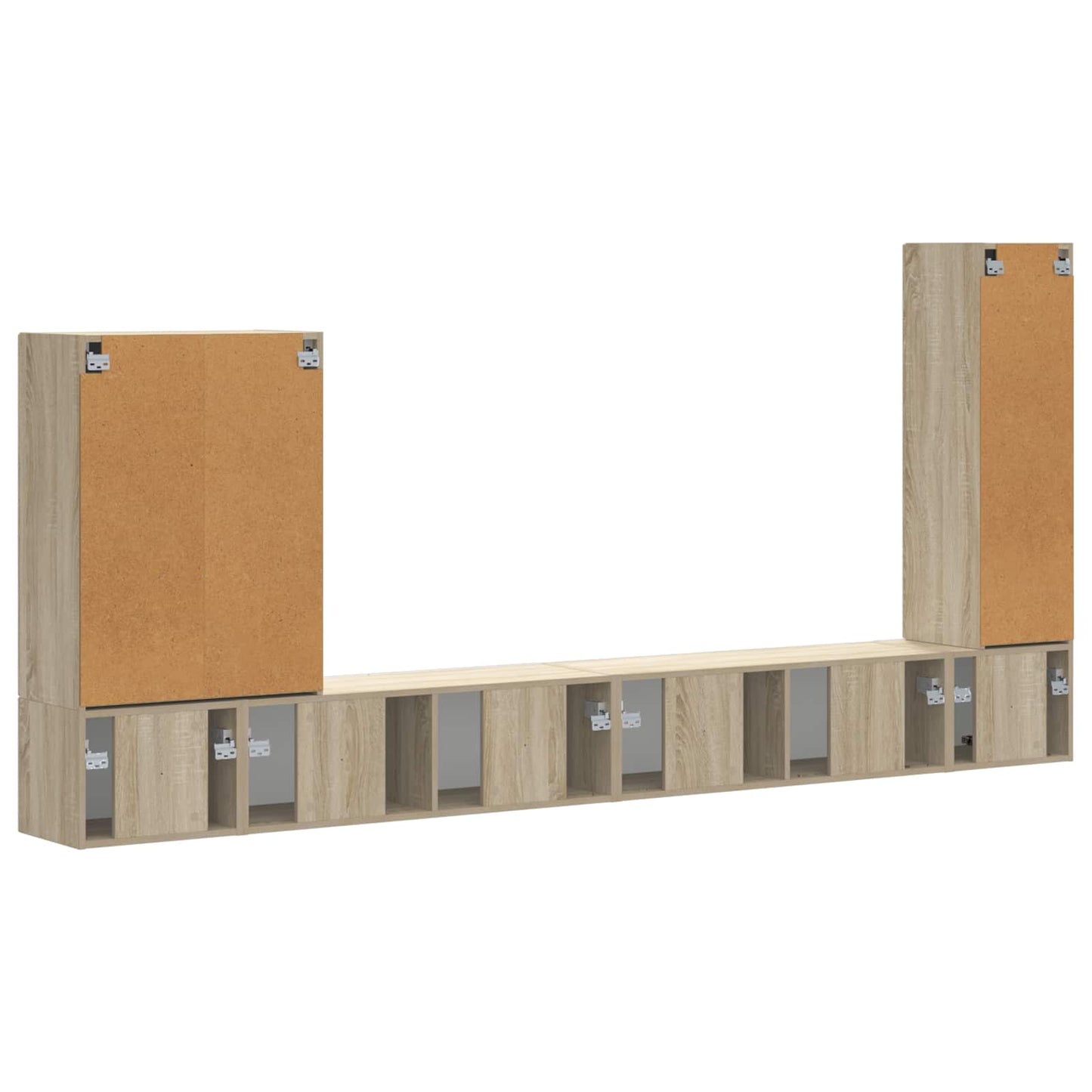 TV väggskåp set Väggmonterad 6 pcs Sonoma-ek
