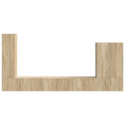 TV väggskåp set Väggmonterad 6 pcs Sonoma-ek