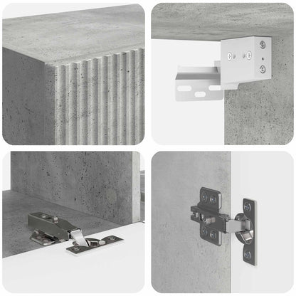 TV väggskåp set Väggmonterad 6 pcs Betonggrå