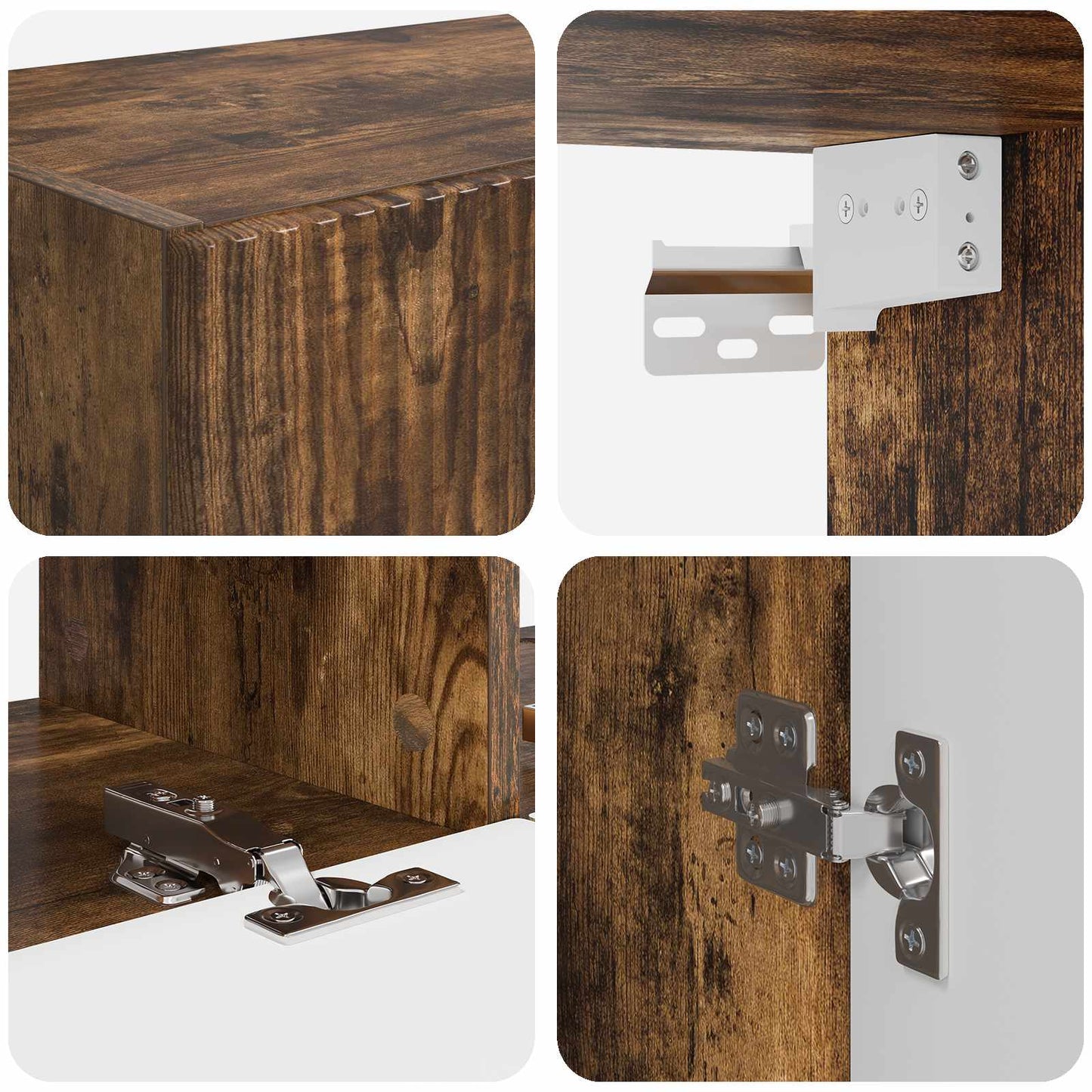 TV väggskåp set Väggmonterad 6 pcs Rökt ek