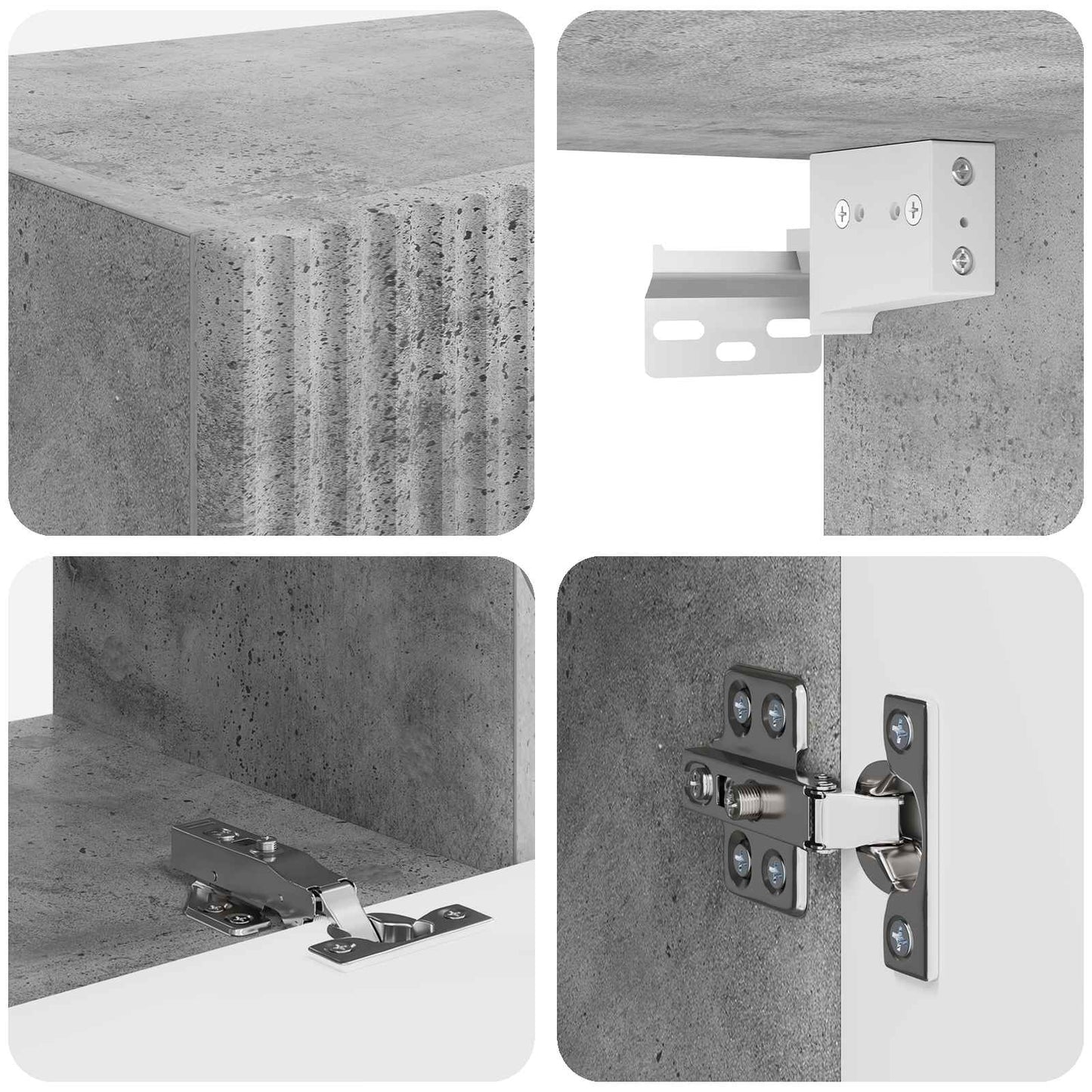 TV-bänkset 6 pcs Betonggrå Konstruerat trä