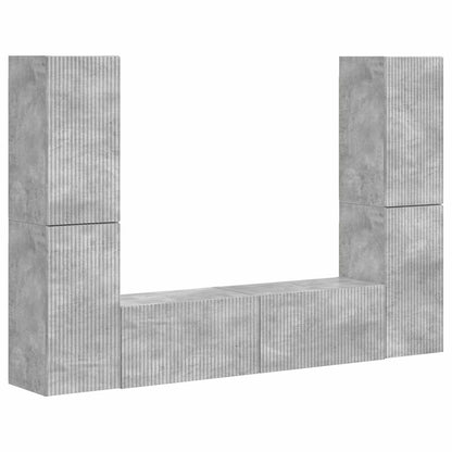 TV-bänkset 6 pcs Betonggrå Konstruerat trä