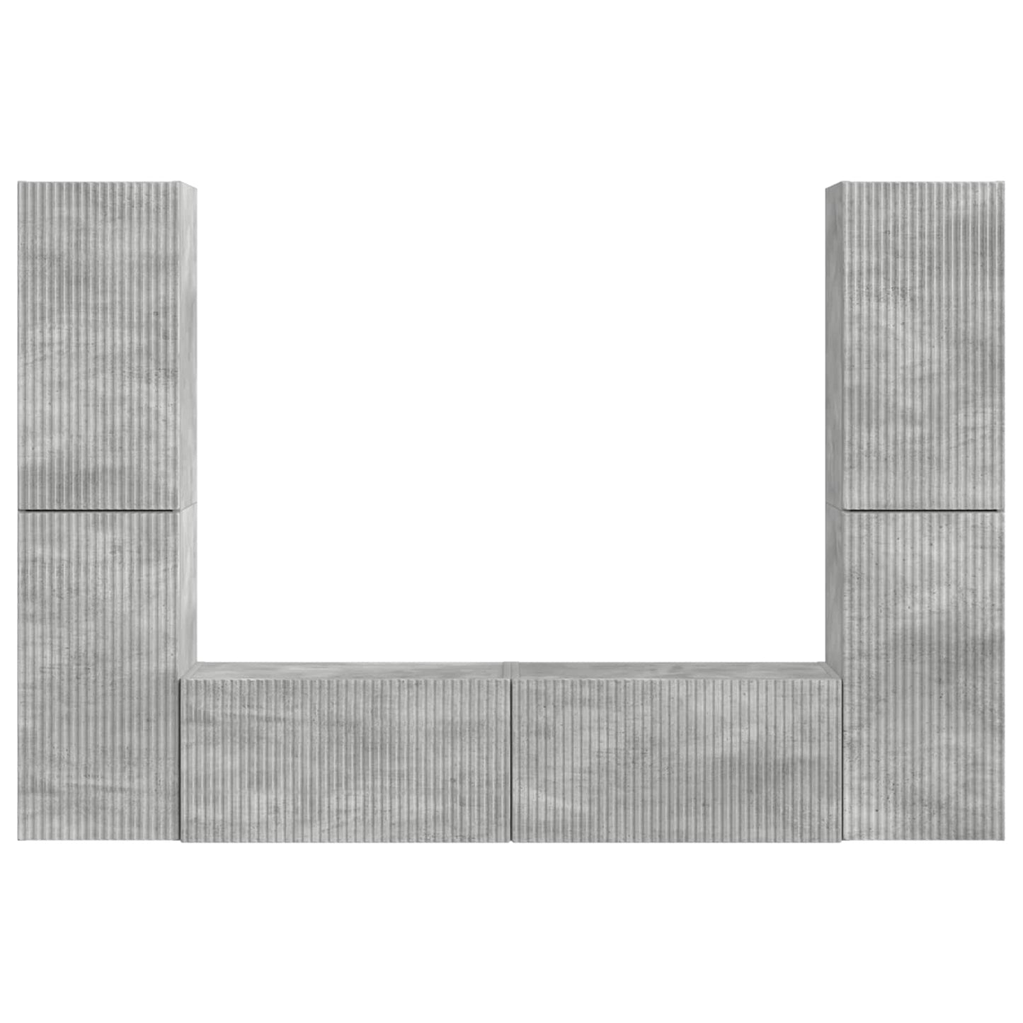 TV-bänkset 6 pcs Betonggrå Konstruerat trä