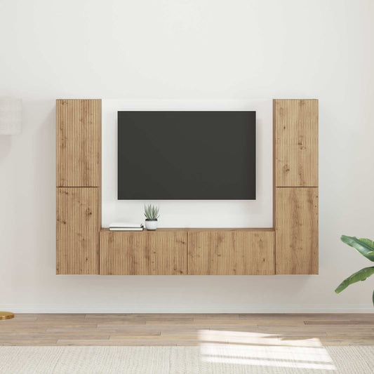 TV-bänkset 6 pcs Artisan Ek Konstruerat trä