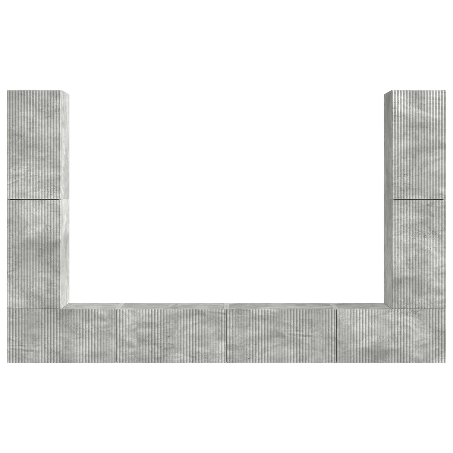 TV-bänkset 8 pcs Betonggrå Konstruerat trä