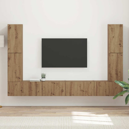 TV-bänkset 8 pcs Artisan Ek Konstruerat trä