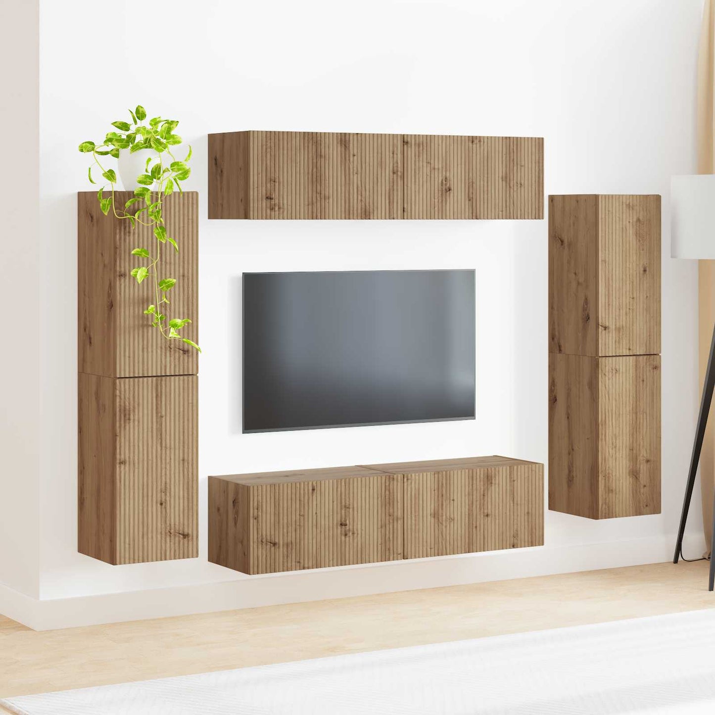 TV-bänkset 8 pcs Artisan Ek Konstruerat trä
