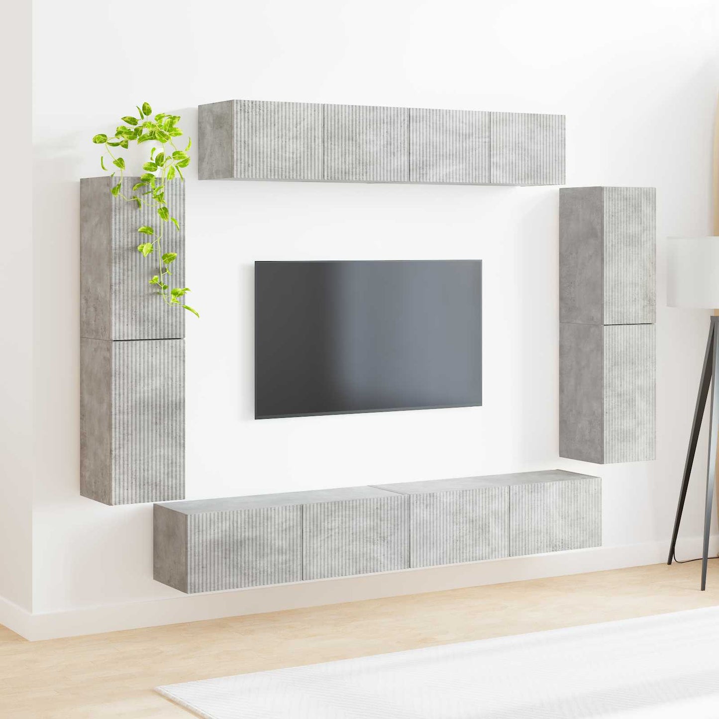 TV-skåp 8 pcs Betonggrå