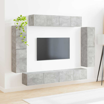 TV-skåp 8 pcs Betonggrå