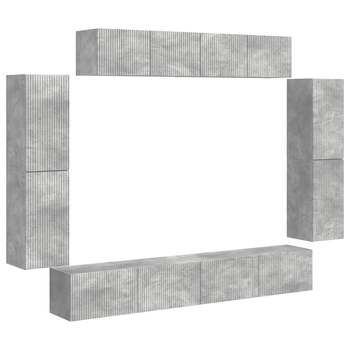 TV-skåp 8 pcs Betonggrå