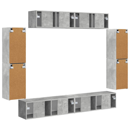 TV-skåp 8 pcs Betonggrå