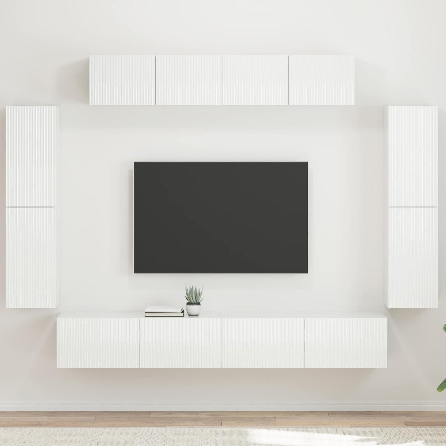 TV-skåp 8 pcs Högblanka vita