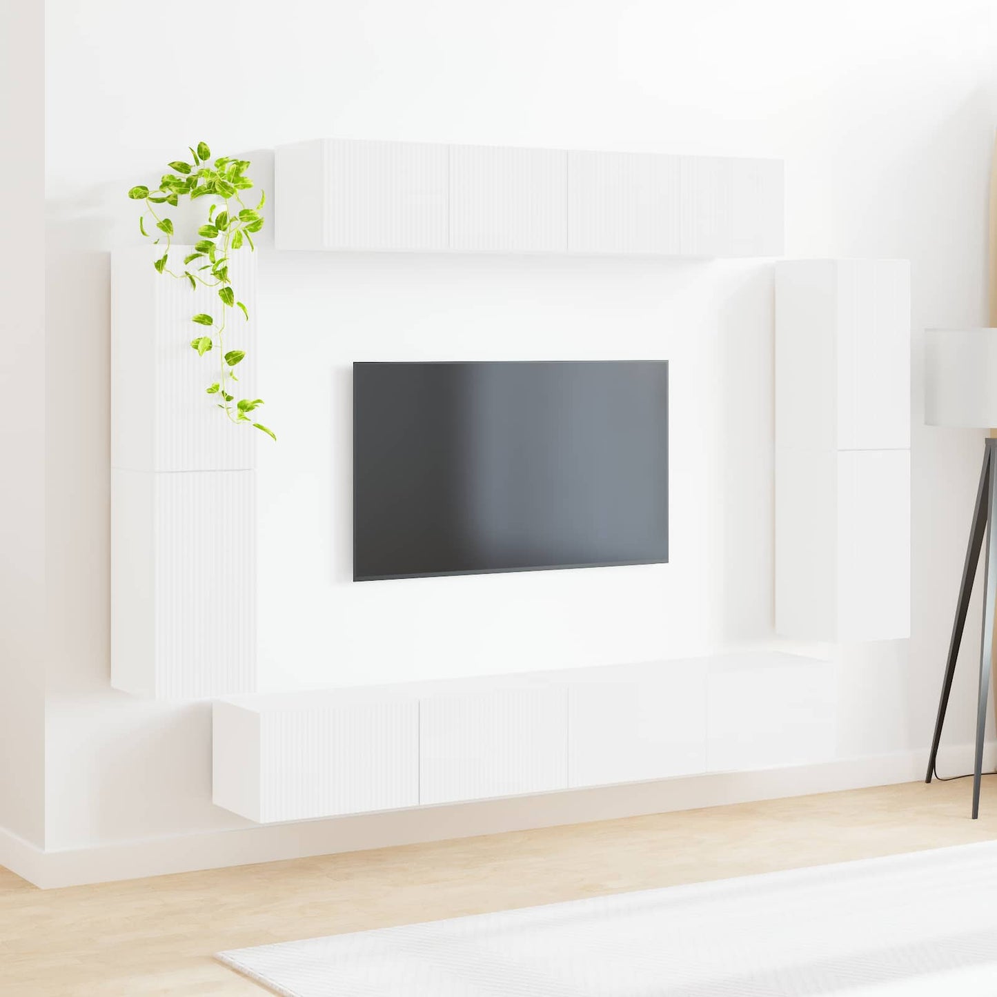 TV-skåp 8 pcs Högblanka vita