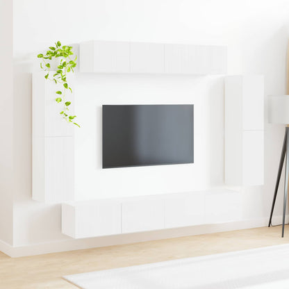 TV-skåp 8 pcs Högblanka vita