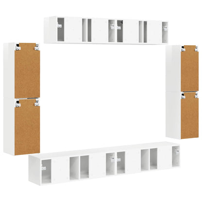 TV-skåp 8 pcs Högblanka vita