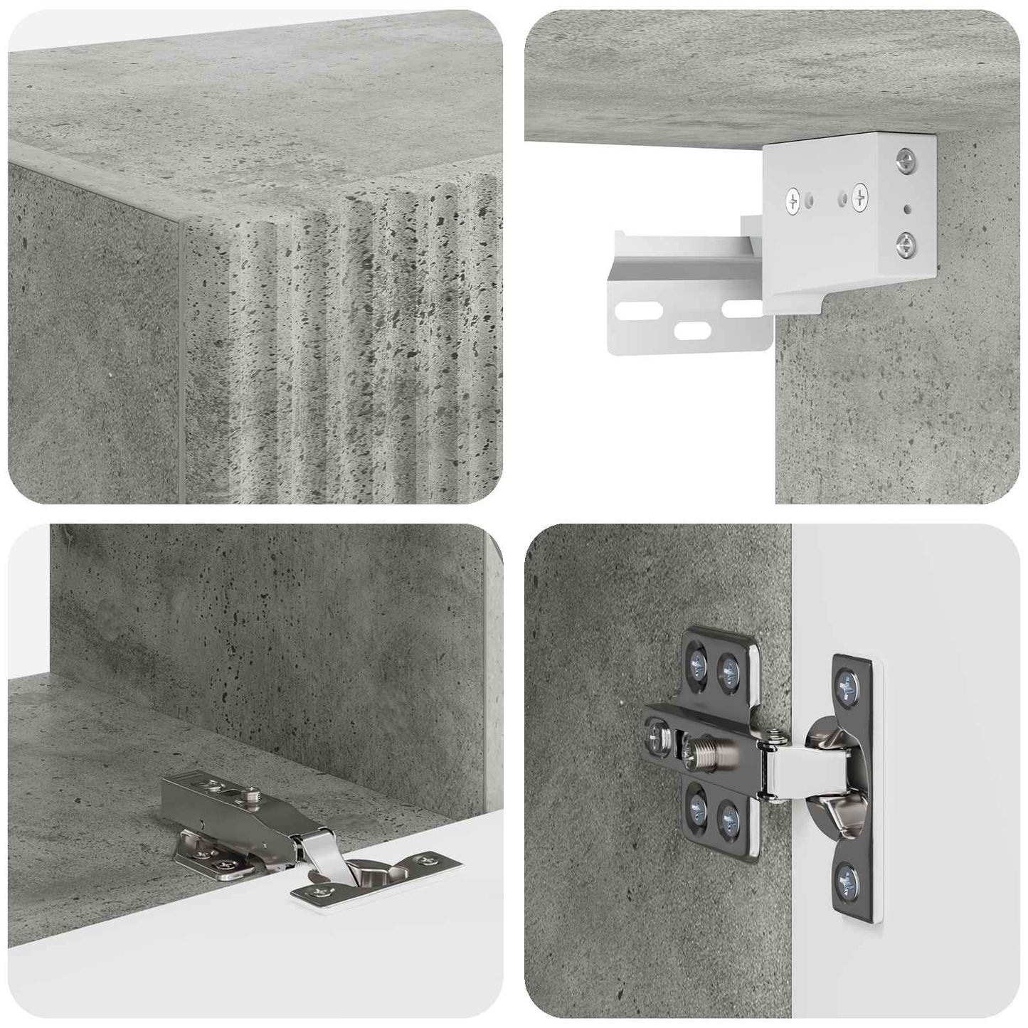 TV-bänkset 4 pcs Betonggrå Konstruerat trä