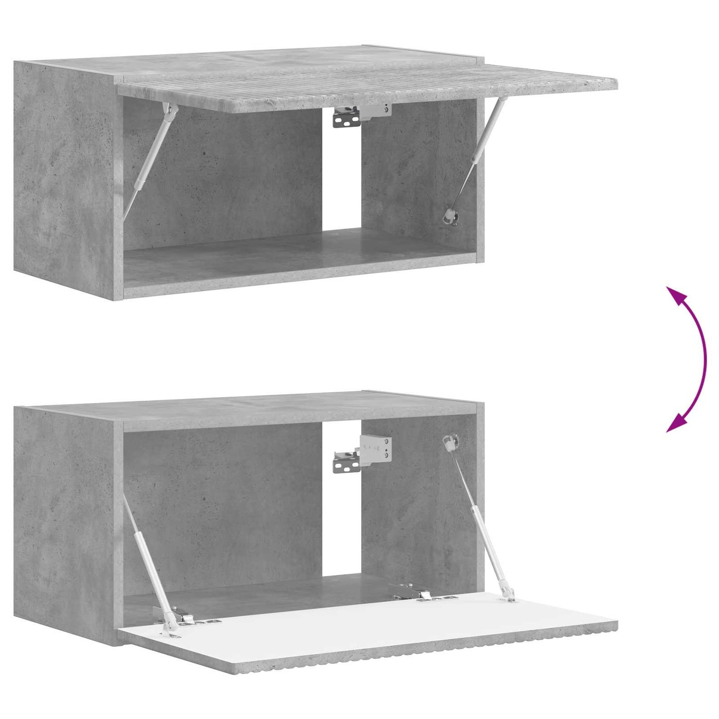TV-bänkset 4 pcs Betonggrå Konstruerat trä