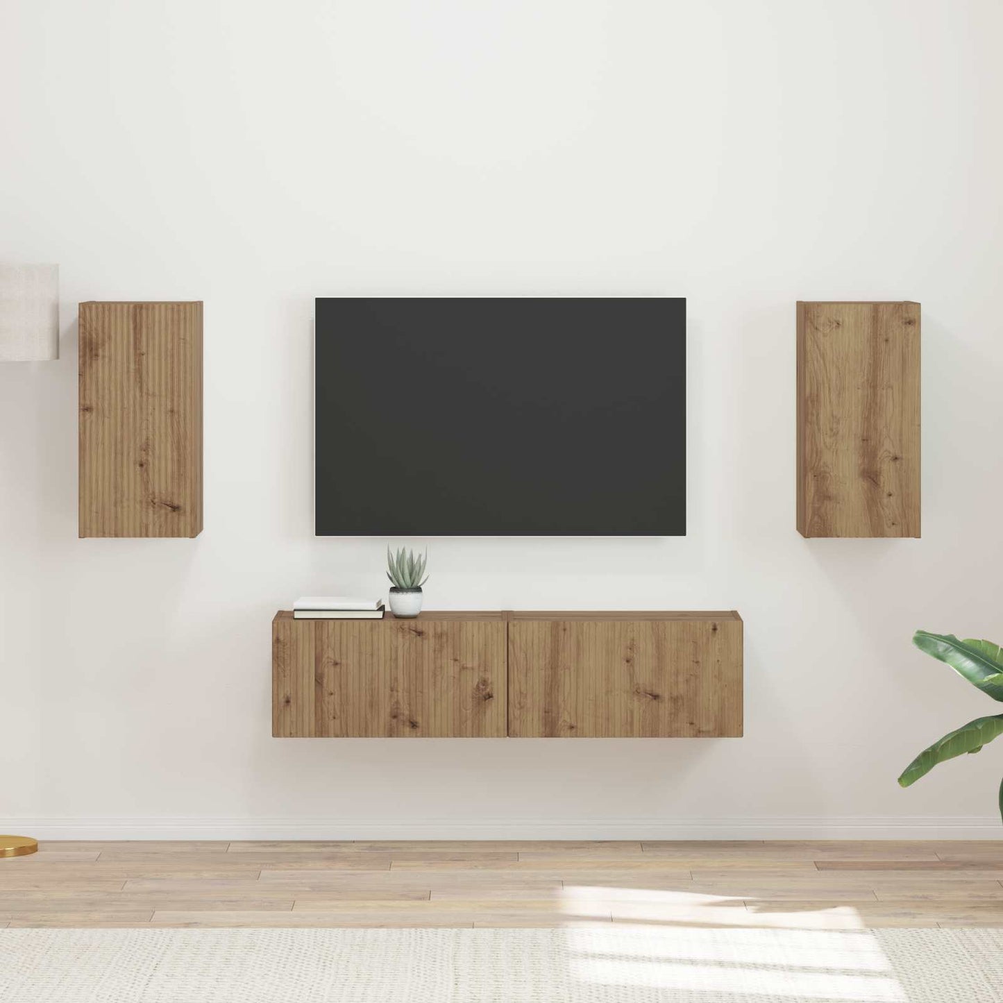 TV-bänkset 4 pcs Artisan Ek Konstruerat trä