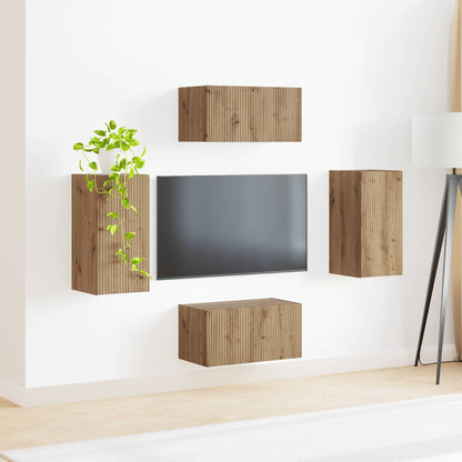 TV-bänkset 4 pcs Artisan Ek Konstruerat trä