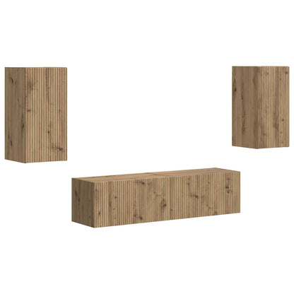 TV-bänkset 4 pcs Artisan Ek Konstruerat trä