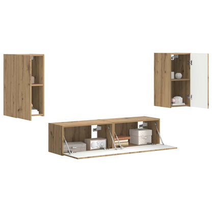 TV-bänkset 4 pcs Artisan Ek Konstruerat trä