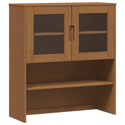 Hutch Karamell 90 x 35 x 100 cm Massivt furu och härdat glas