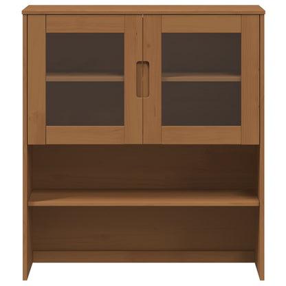 Hutch Karamell 90 x 35 x 100 cm Massivt furu och härdat glas
