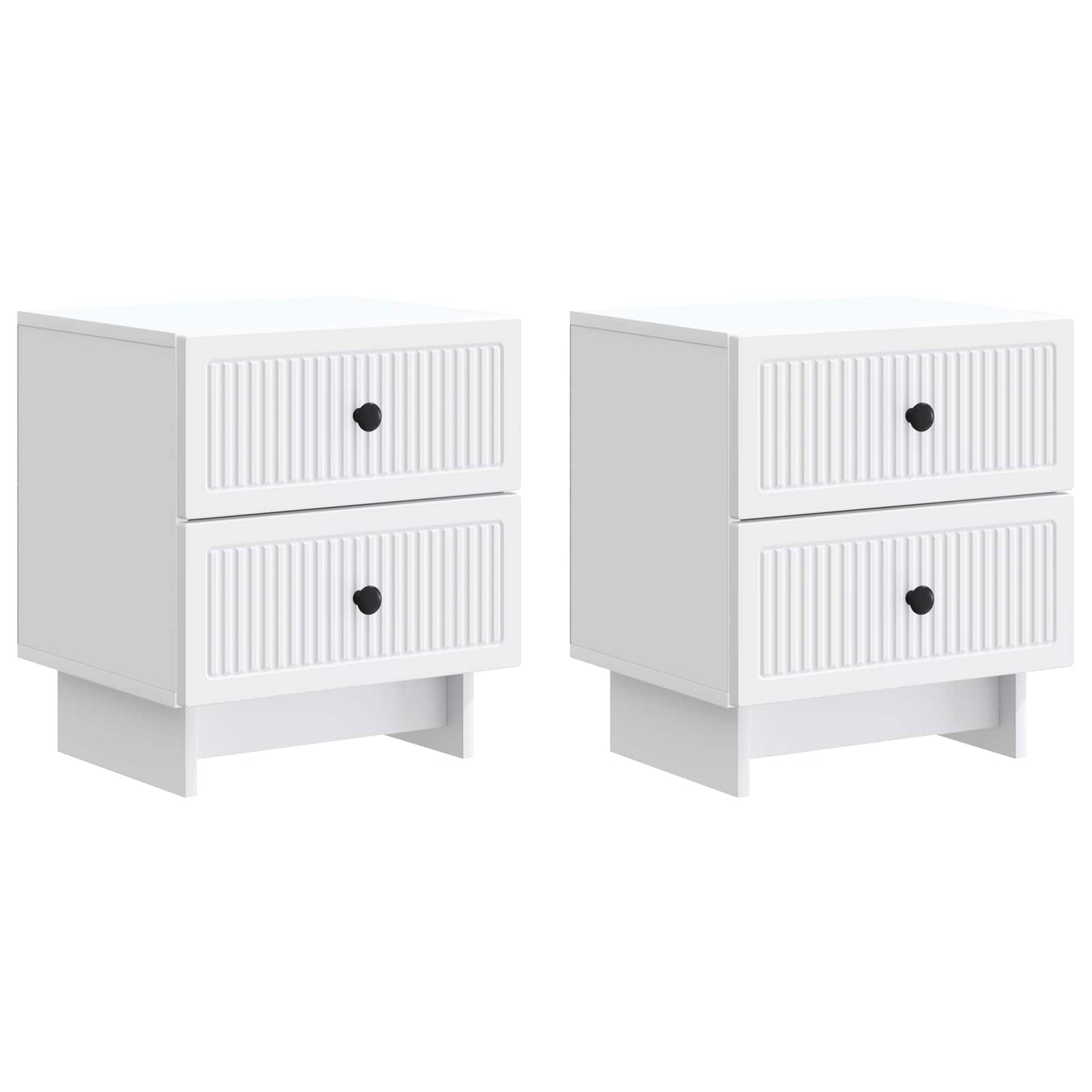 Nattduksbord 2 pcs Vit 43 x 34,5 x 47,5 cm Konstruerat trä