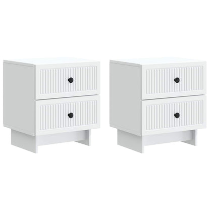 Nattduksbord 2 pcs Vit 43 x 34,5 x 47,5 cm Konstruerat trä