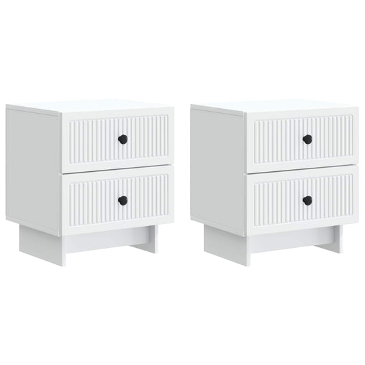 Nattduksbord 2 pcs Vit 43 x 34,5 x 47,5 cm Konstruerat trä