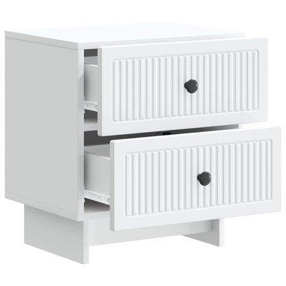 Nattduksbord 2 pcs Vit 43 x 34,5 x 47,5 cm Konstruerat trä