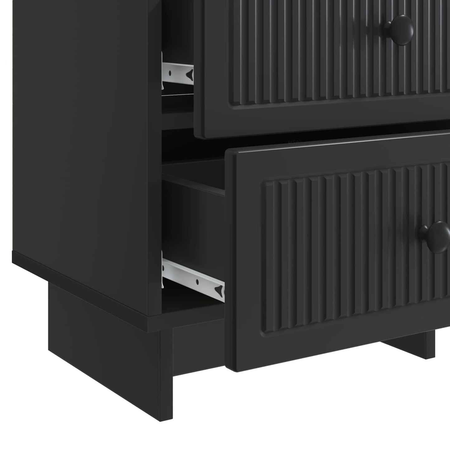 Nattduksbord 2 pcs Svart 43 x 34,5 x 47,5 cm Konstruerat trä