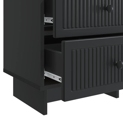 Nattduksbord 2 pcs Svart 43 x 34,5 x 47,5 cm Konstruerat trä