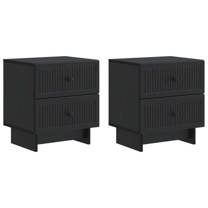 Nattduksbord 2 pcs Svart 43 x 34,5 x 47,5 cm Konstruerat trä