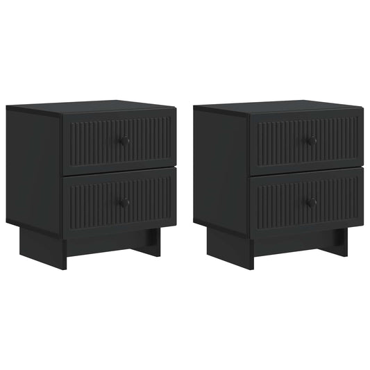 Nattduksbord 2 pcs Svart 43 x 34,5 x 47,5 cm Konstruerat trä