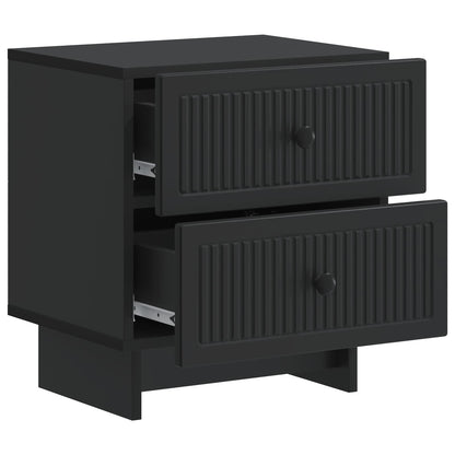 Nattduksbord 2 pcs Svart 43 x 34,5 x 47,5 cm Konstruerat trä