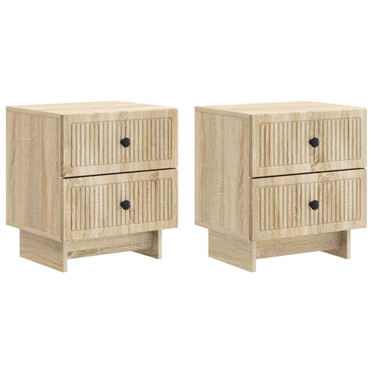 Nattduksbord med låda 2 pcs Sonoma-ek 43 x 34,5 x 47,5 cm