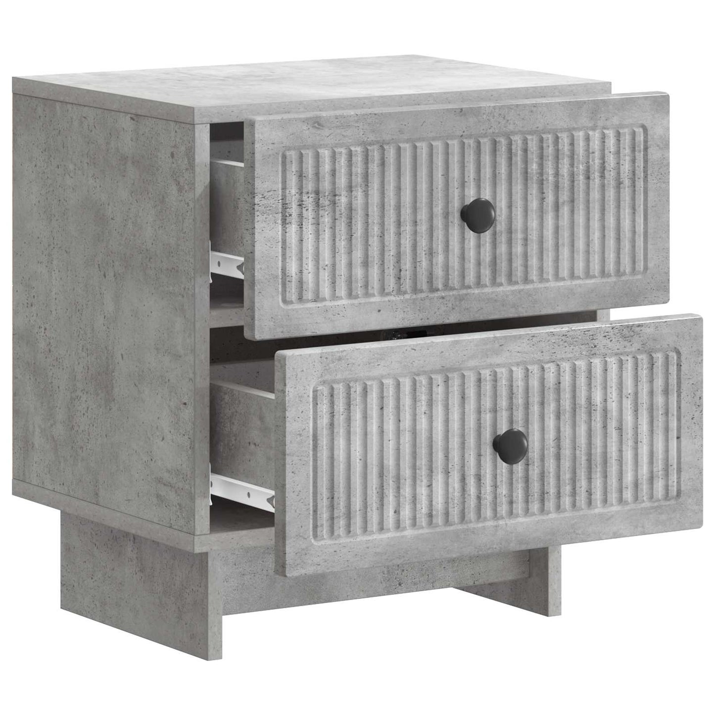 Nattduksbord med låda 2 pcs Betonggrå 43 x 34,5 x 47,5 cm