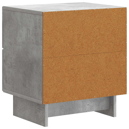Nattduksbord med låda 2 pcs Betonggrå 43 x 34,5 x 47,5 cm
