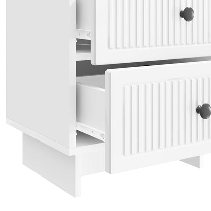Nattduksbord med låda 2 pcs Vit högglans 43 x 34,5 x 47,5 cm