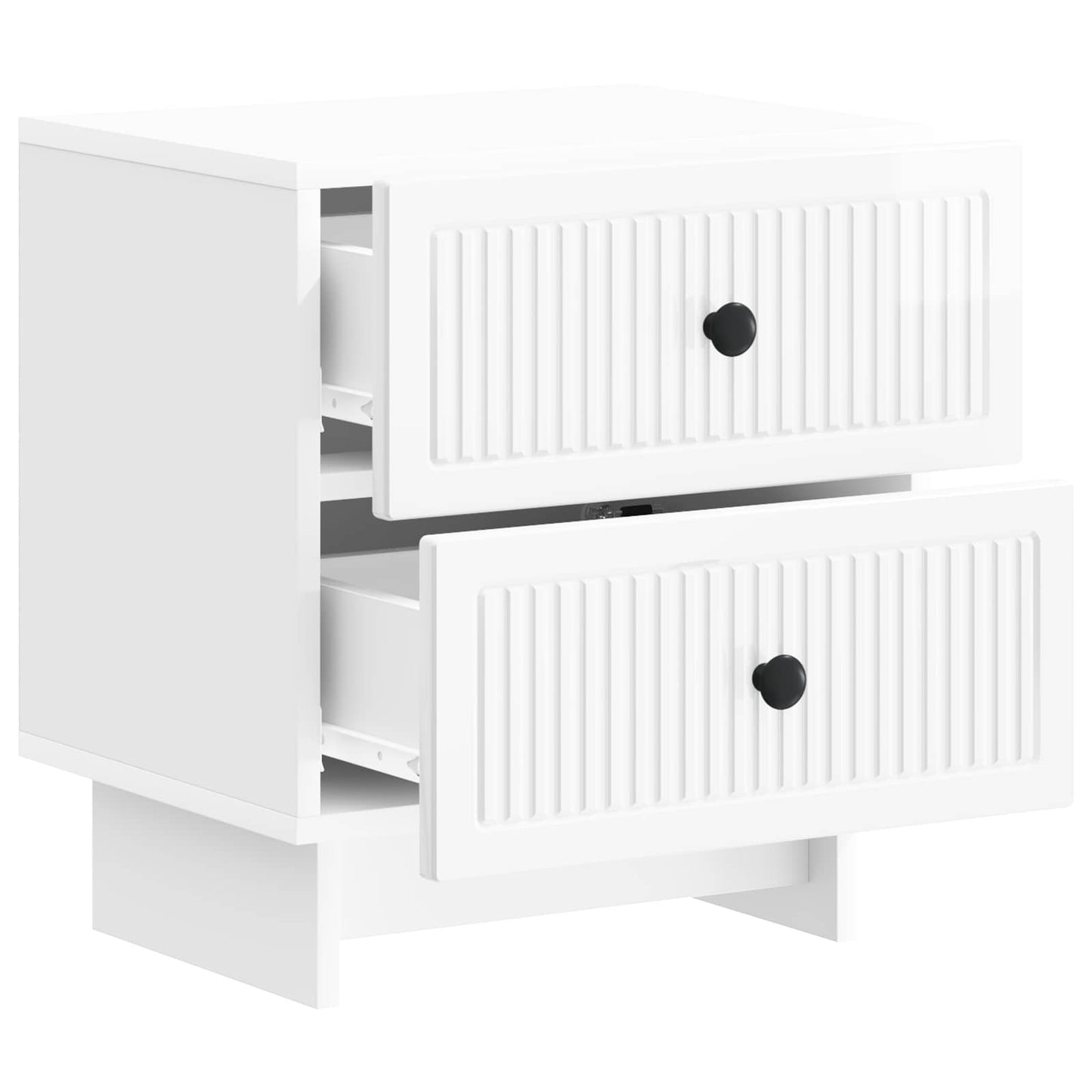 Nattduksbord med låda 2 pcs Vit högglans 43 x 34,5 x 47,5 cm