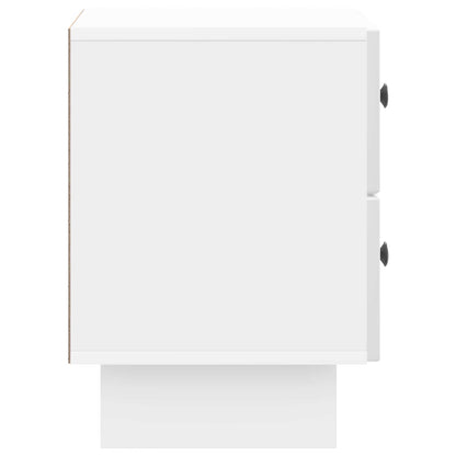 Nattduksbord med låda 2 pcs Vit högglans 43 x 34,5 x 47,5 cm