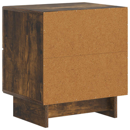 Nattduksbord 2 pcs Rökt ek 43 x 34,5 x 47,5 cm Konstruerat trä
