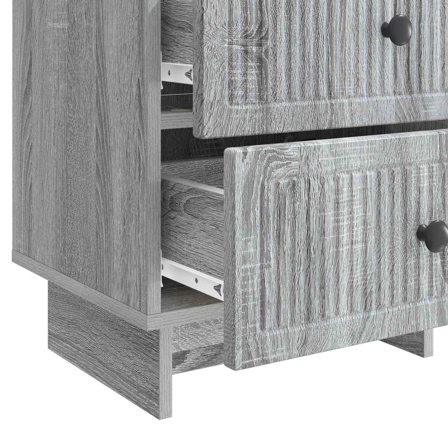 Nattduksbord med låda 2 pcs Grå sonoma-ek 43 x 34,5 x 47,5 cm